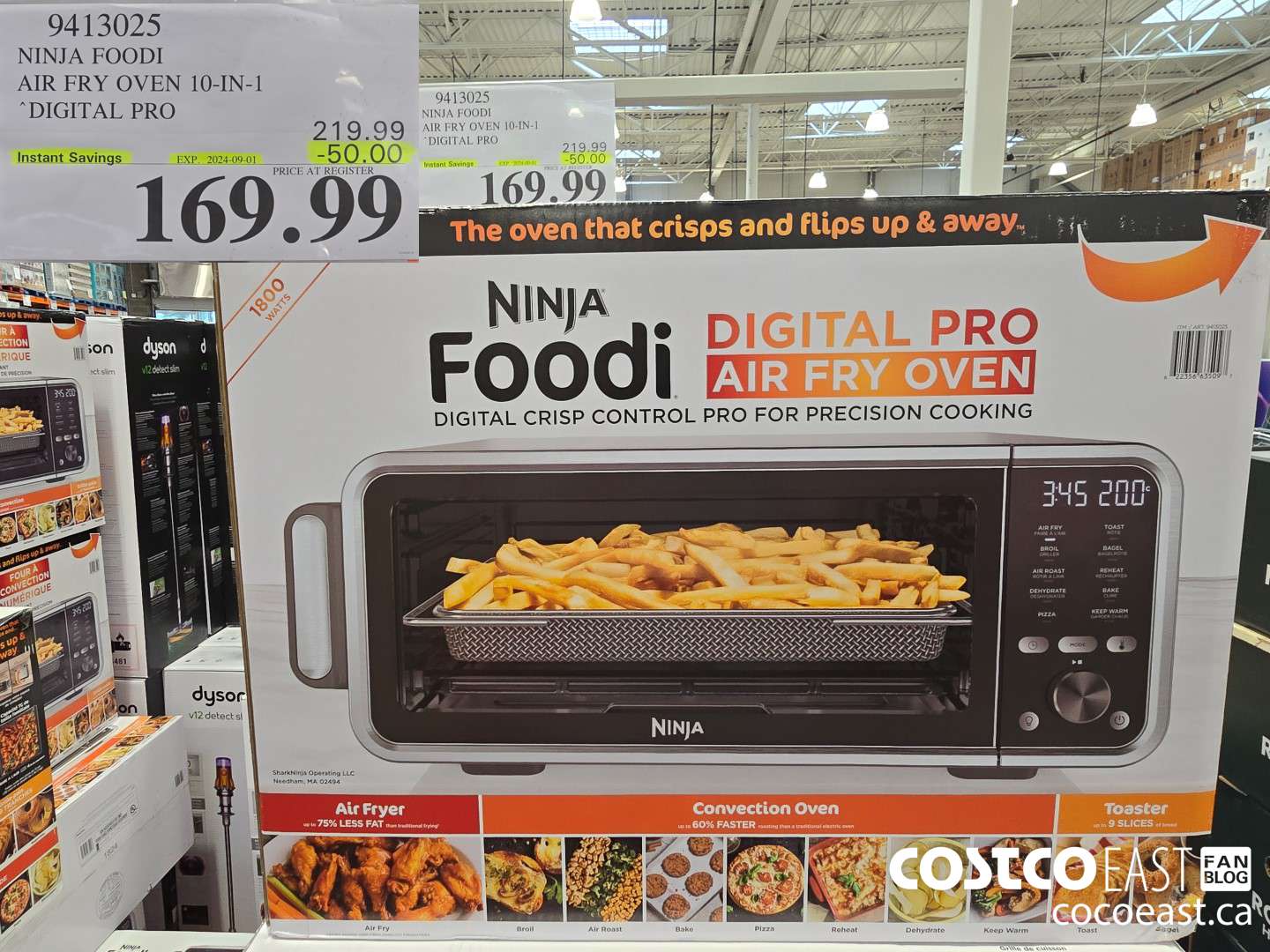 9413025 NINJA FOODI AIR FRY OVEN 10-IN-1 DIGITAL PRO ($50.00 INSTANT SAVINGS EXPIRES ON 2024-09-01) $169.99