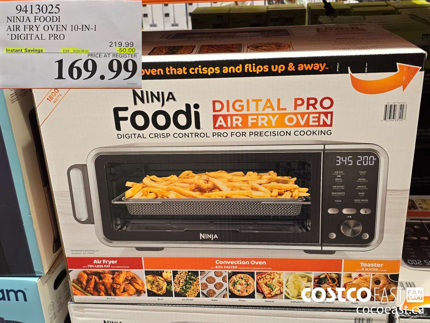 9413025 NINJA FOODI AIR FRY OVEN 10-IN-1 DIGITAL PRO ($50.00 INSTANT SAVINGS EXPIRES ON 2024-09-01) $169.99