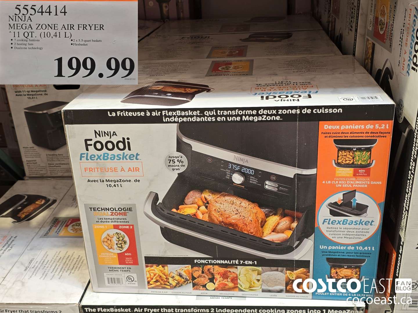 5554414 NINJA MEGA ZONE AIR FRYER 11 QT. (10,41 L) $199.99