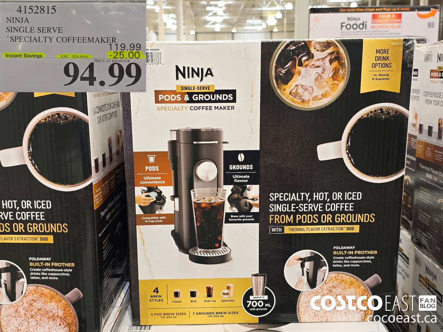 4152815 NINJA SINGLE SERVE SPECIALTY COFFEEMAKER ($25.00 INSTANT SAVINGS EXPIRES ON 2024-09-01) $94.99