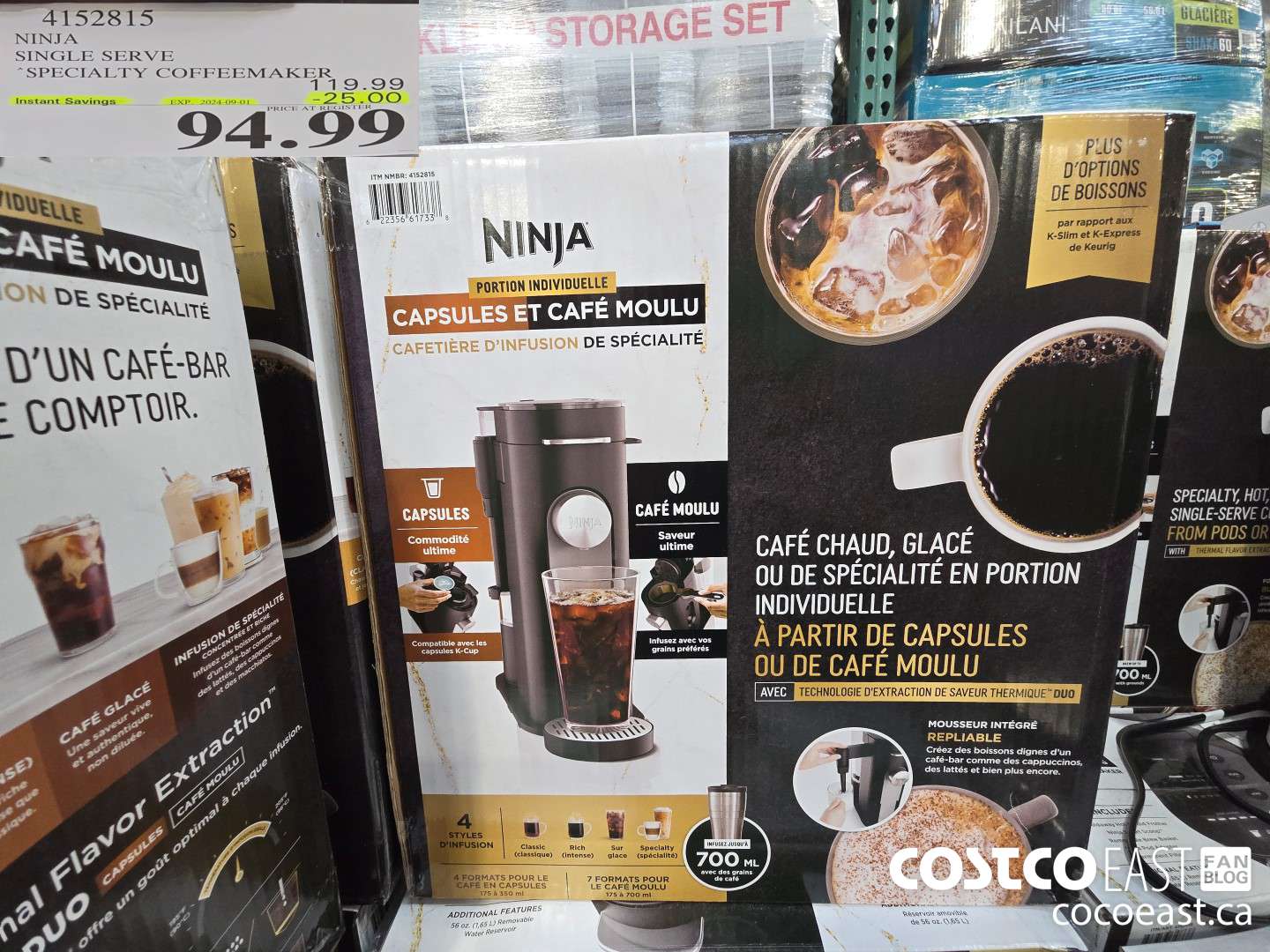 4152815 NINJA SINGLE SERVE SPECIALTY COFFEEMAKER ($25.00 INSTANT SAVINGS EXPIRES ON 2024-09-01) $94.99