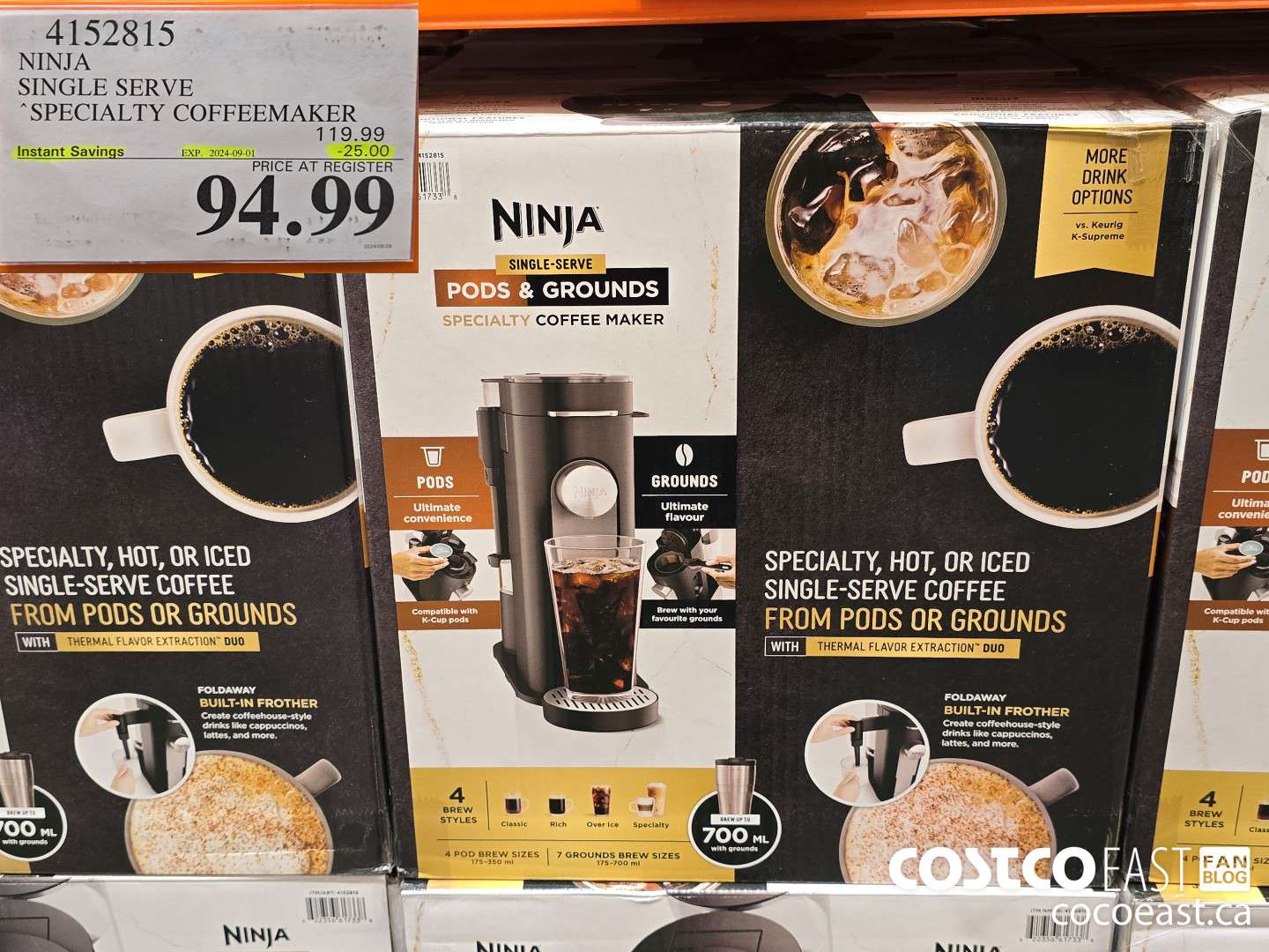 4152815 NINJA SINGLE SERVE SPECIALTY COFFEEMAKER ($25.00 INSTANT SAVINGS EXPIRES ON 2024-09-01) $94.99
