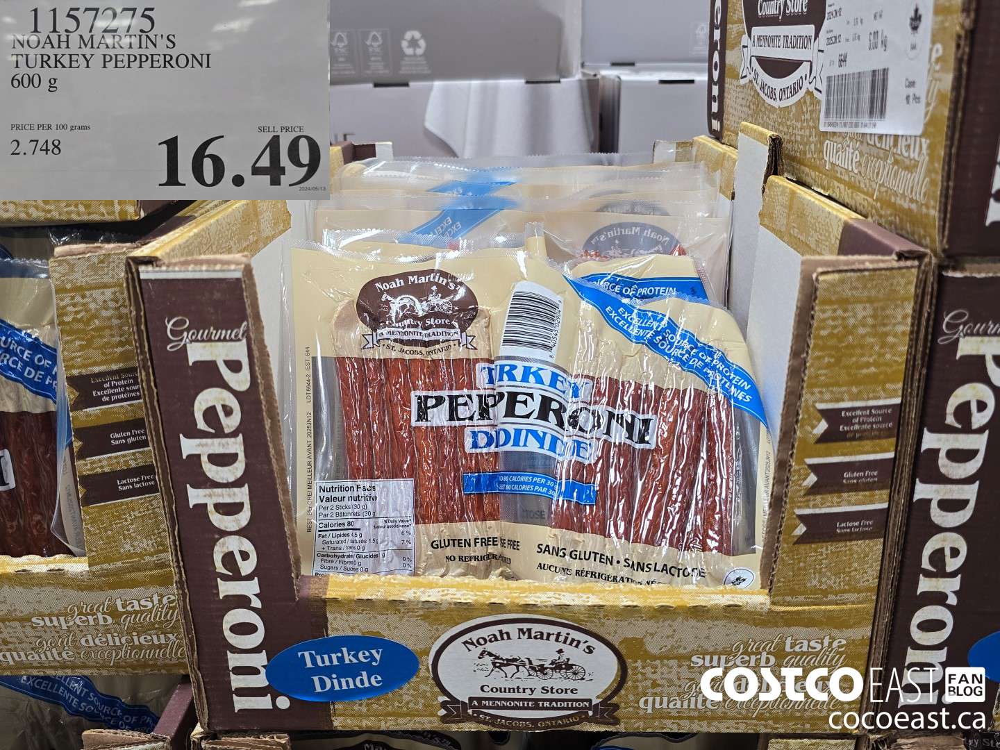 1157275 NOAH MARTIN'S TURKEY PEPPERONI 600 g $16.49