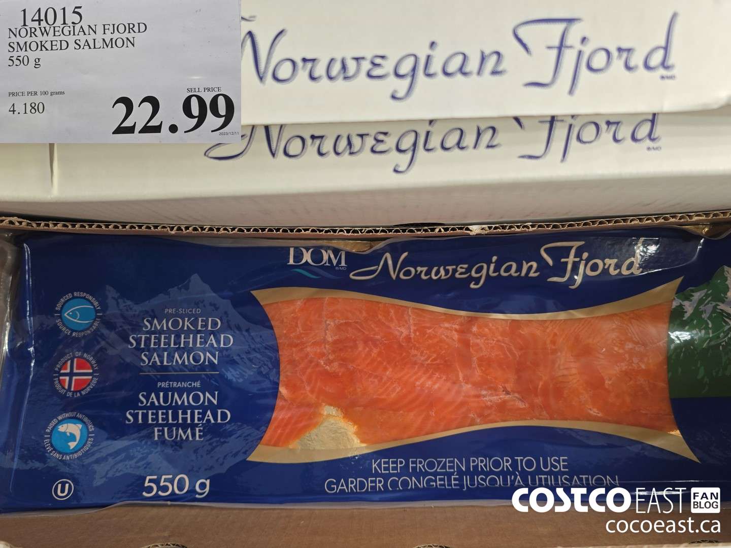 14015 NORWEGIAN FJORD SMOKED SALMON 550 G $22.99