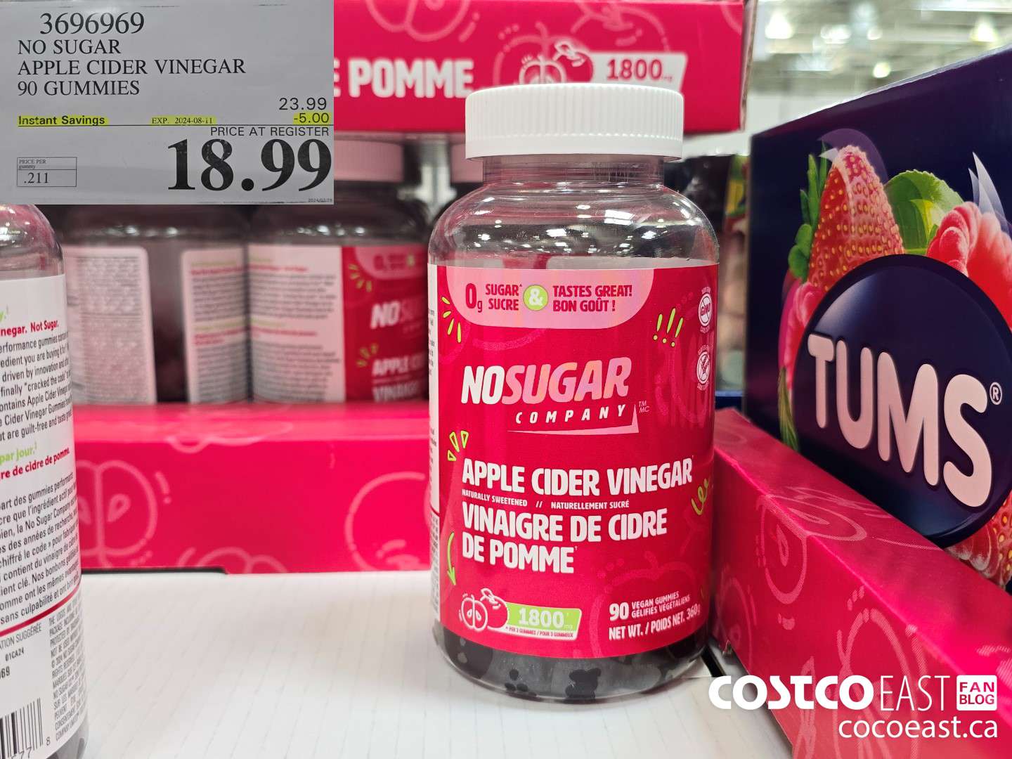 3696969 NO SUGAR APPLE CIDER VINEGAR 90 GUMMIES ($5.00 INSTANT SAVINGS EXPIRES ON 2024-08-11) $18.99