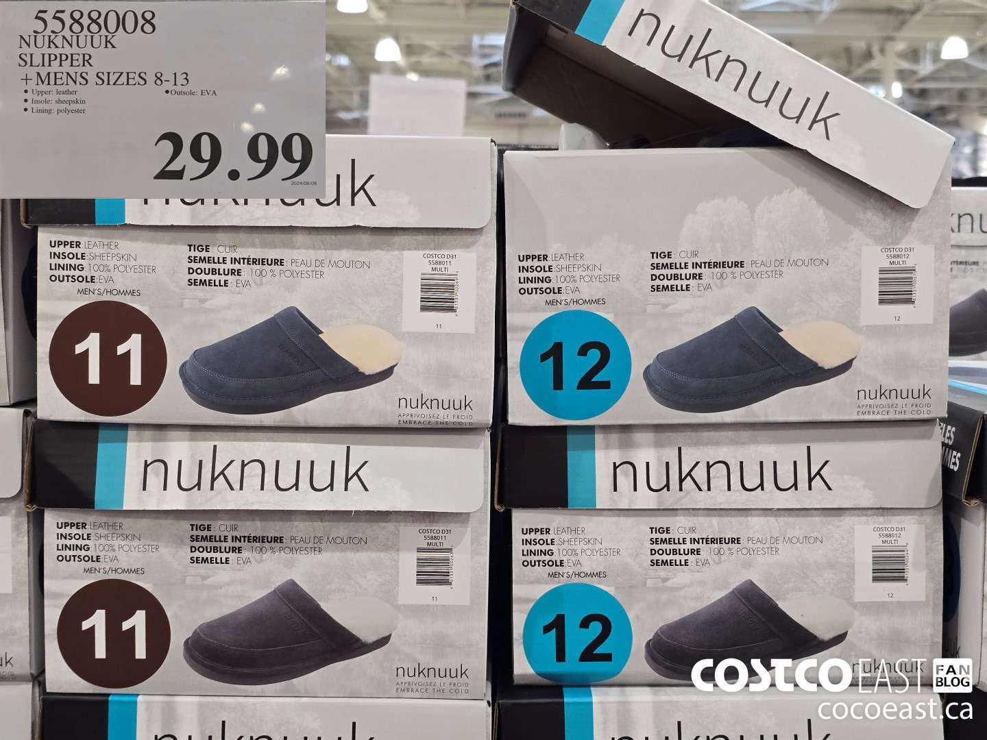 5588008 NUKNUUK SLIPPER +MENS SIZES 8-13 $29.99