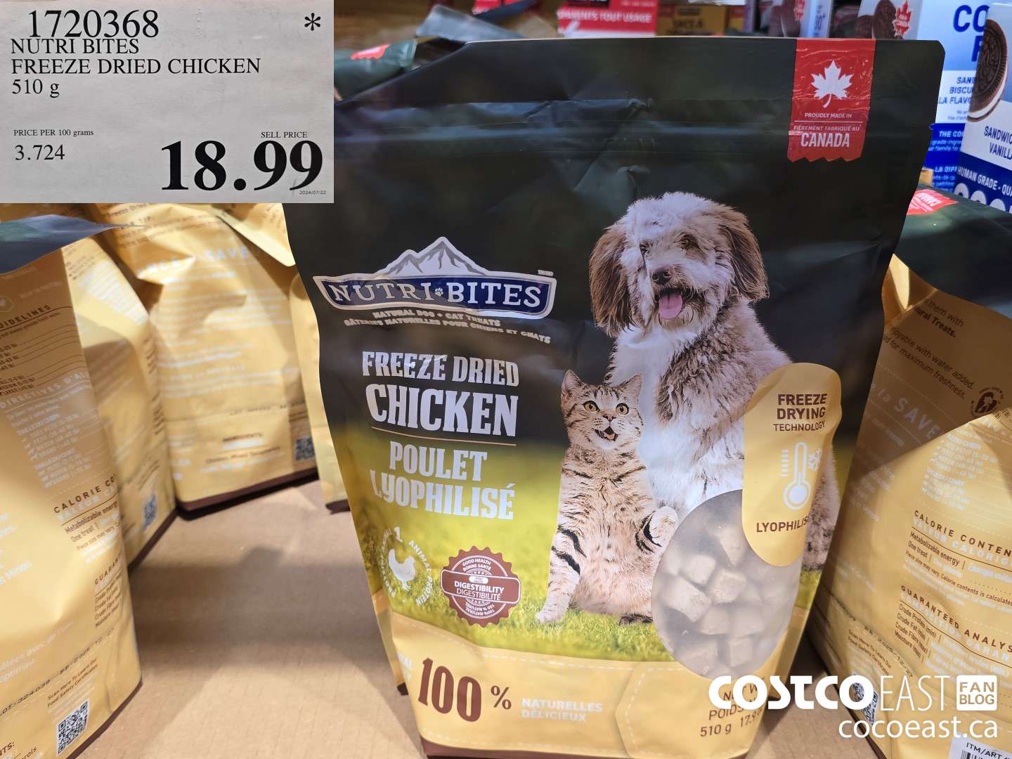1720368 NUTRI BITES FREEZE DRIED CHICKEN 510 g $18.99