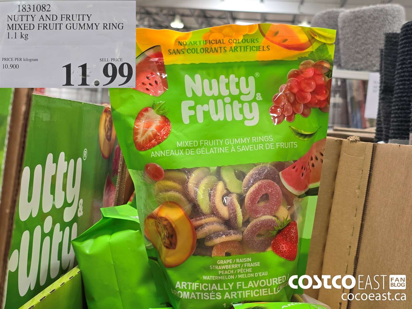 1831082 NUTTY AND FRUITY MIXED FRUIT GUMMY RING 1.1 KG $11.99