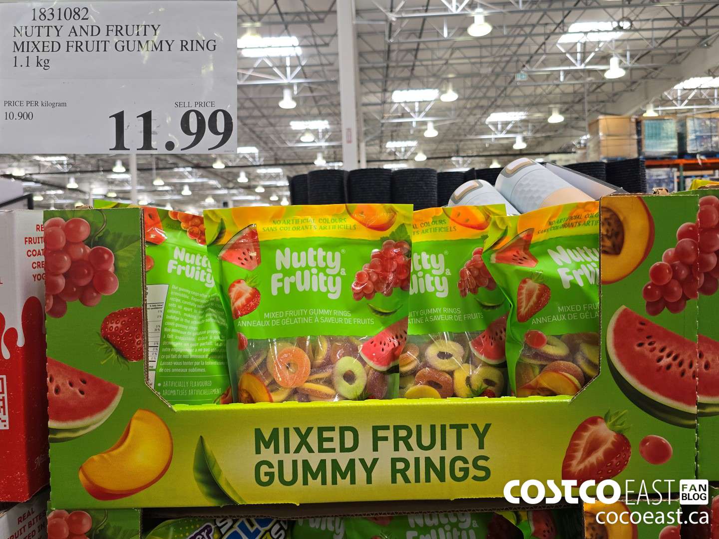 1831082 NUTTY AND FRUITY MIXED FRUIT GUMMY RING 1.1 KG $11.99
