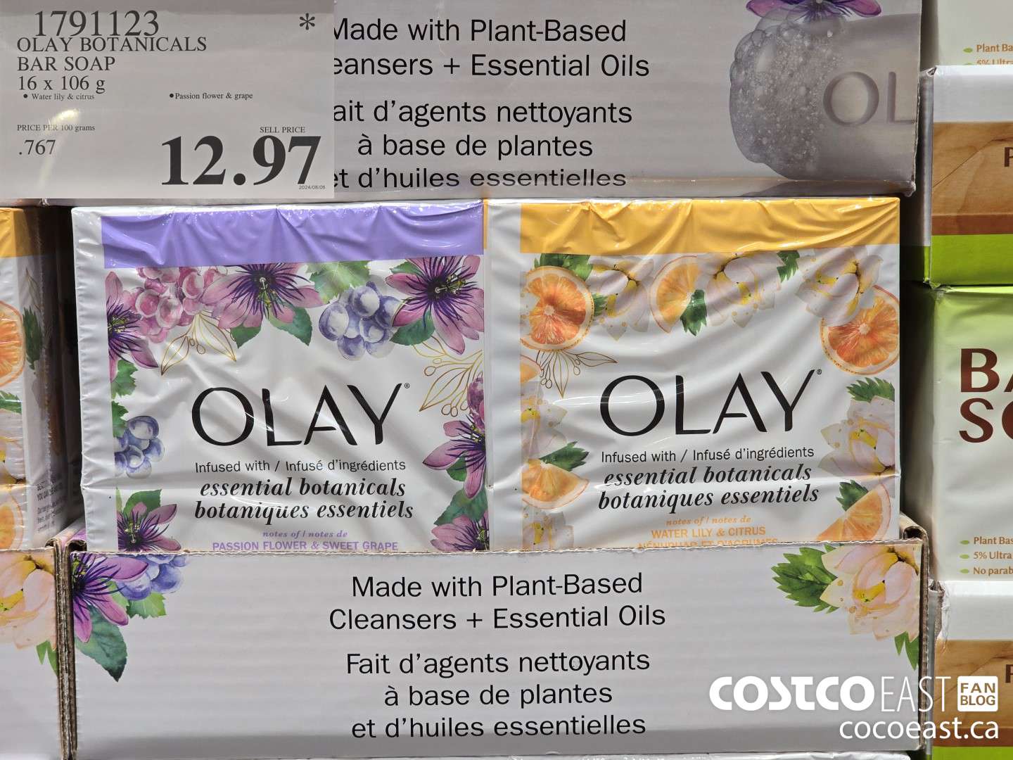 1791123 OLAY BOTANICALS BAR SOAP 16 x 106 g $12.97