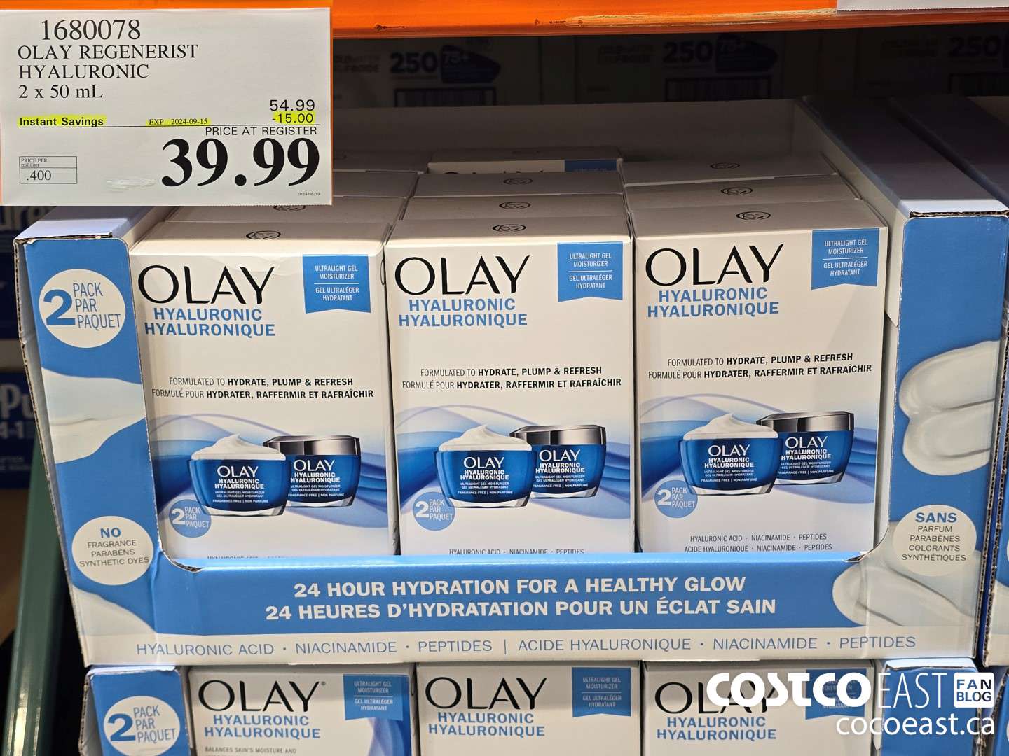 1680078 OLAY REGENERIST HYALURONIC 2 X 50 G ($15.00 INSTANT SAVINGS EXPIRES ON 2024-09-15) $39.99