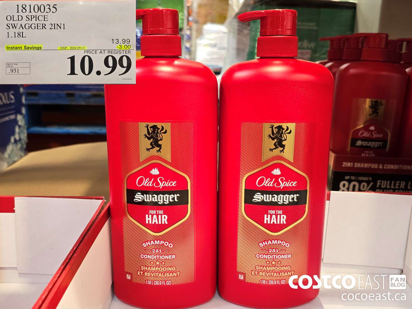 1810035 OLD SPICE SWAGGER 2 IN 1 1.18L ($3.00 INSTANT SAVINGS EXPIRES ON 2024-09-01) $10.99