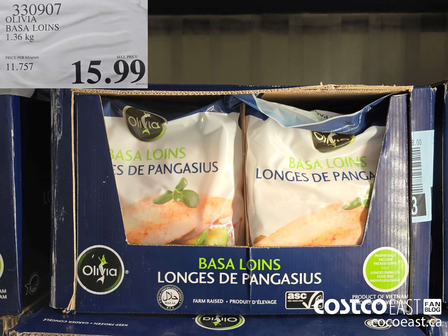330907 OLIVIA BASA LOINS 1.36 KG $15.99