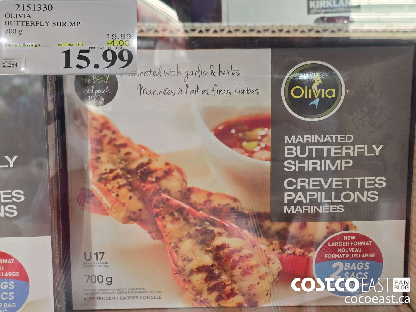 2151330 OLIVIA BUTTERFLY SHRIMP 700 G ($4.00 INSTANT SAVINGS EXPIRES ON 2024-08-18) $15.99