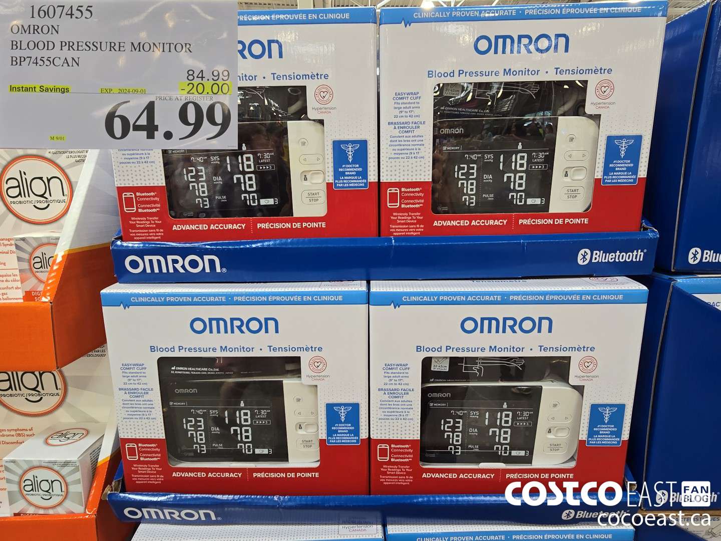 1607455 OMRON BLOOD PRESSURE MONITOR BP7455CAN ($20.00 INSTANT SAVINGS EXPIRES ON 2024-09-01) $64.99