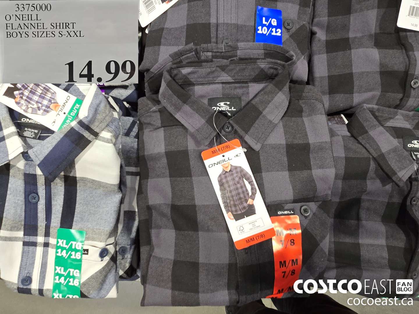 3375000 O'NEILL FLANNEL SHIRT BOYS SIZES S-XXL $14.99