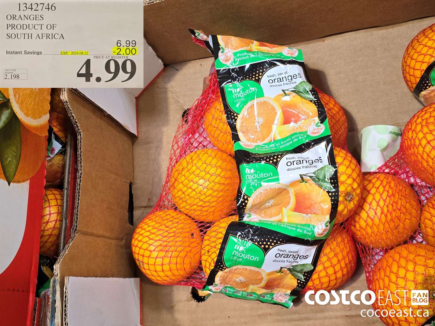 1342746 ORANGES PRODUCT OF SOUTH AFRICA ($2.00 INSTANT SAVINGS EXPIRES ON 2024-08-12) $4.99