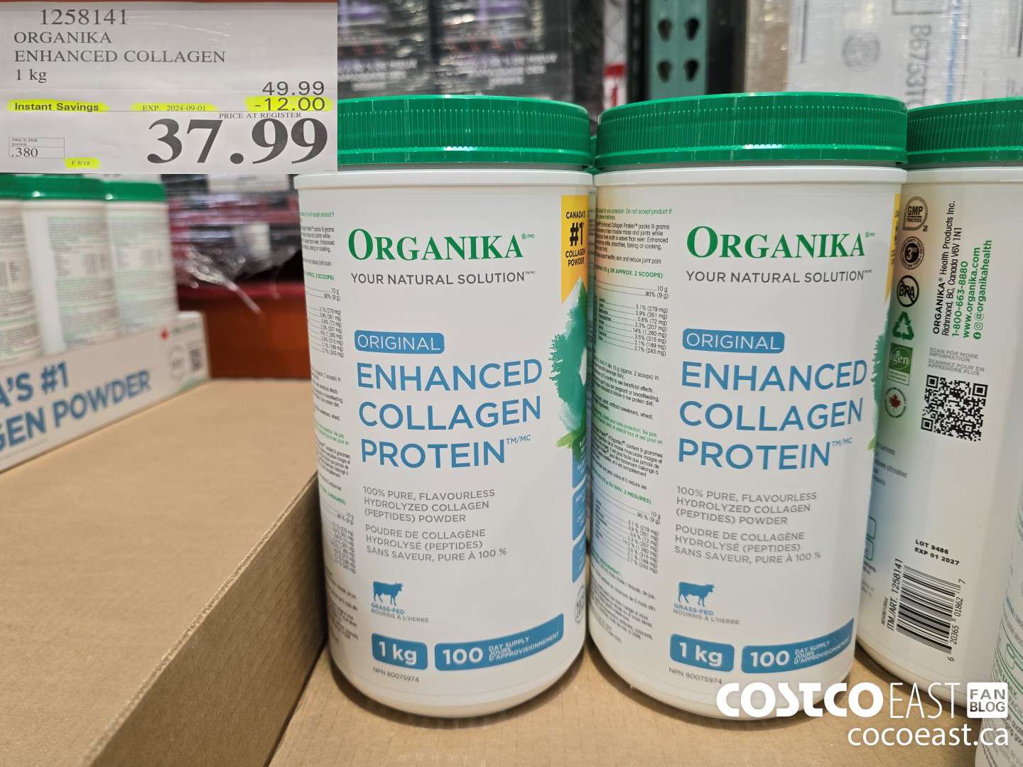 1258141 ORGANIKA ENHANCED COLLAGEN 1KG ($12.00 INSTANT SAVINGS EXPIRES ON 2024-09-01) $37.99