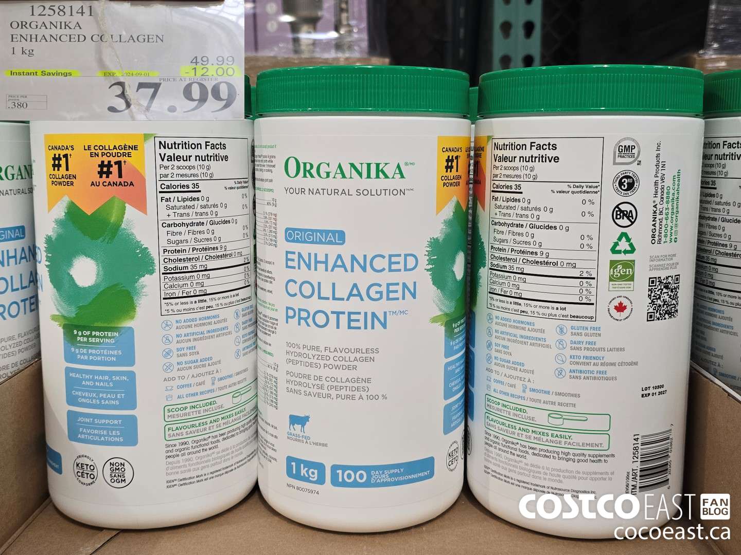 1258141 ORGANIKA ENHANCED COLLAGEN 1KG ($12.00 INSTANT SAVINGS EXPIRES ON 2024-09-01) $37.99