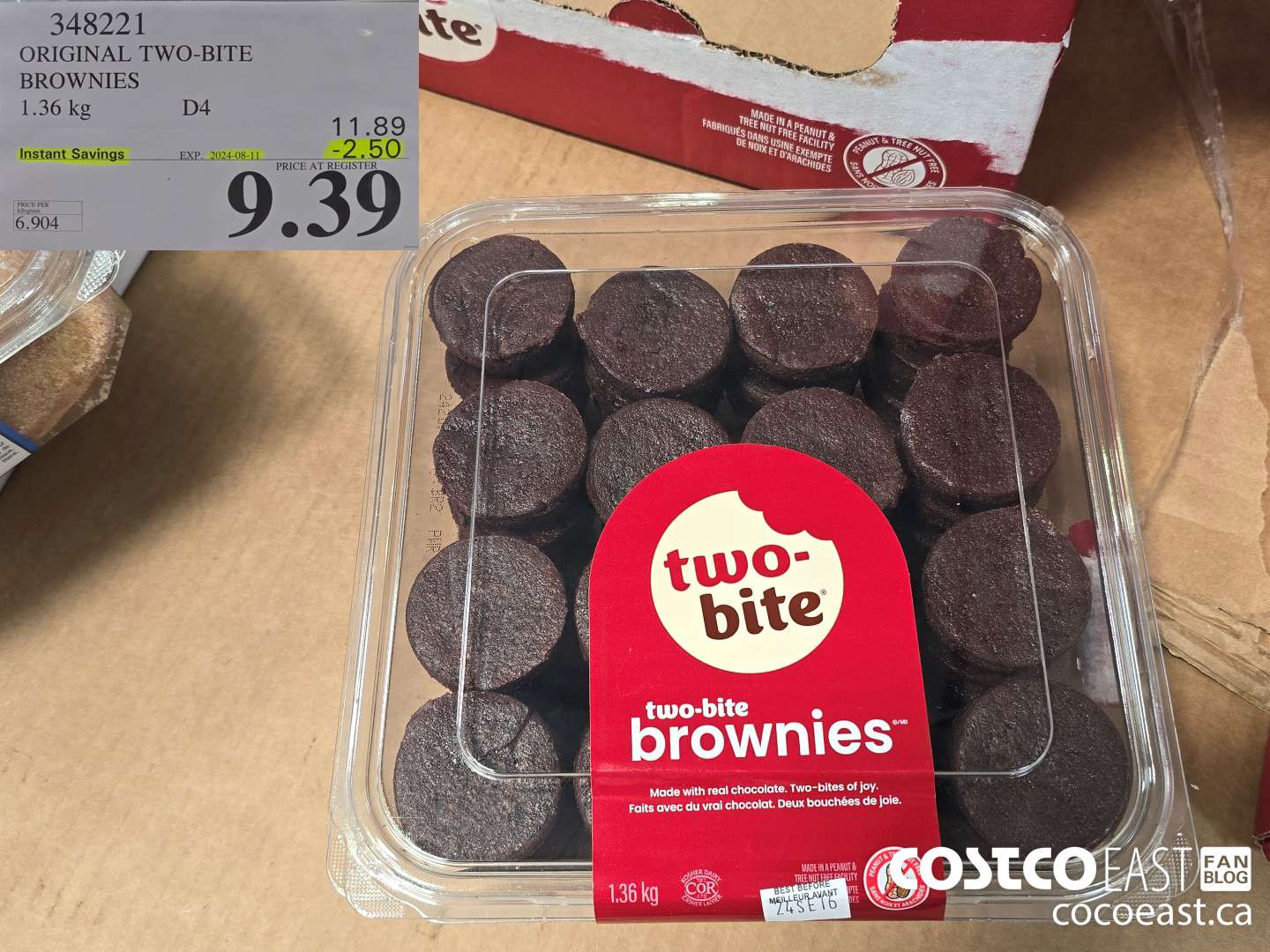 348221 ORIGINAL TWO-BITE BROWNIES 1.36 kg ($2.50 INSTANT SAVINGS EXPIRES ON 2024-08-11) $9.39