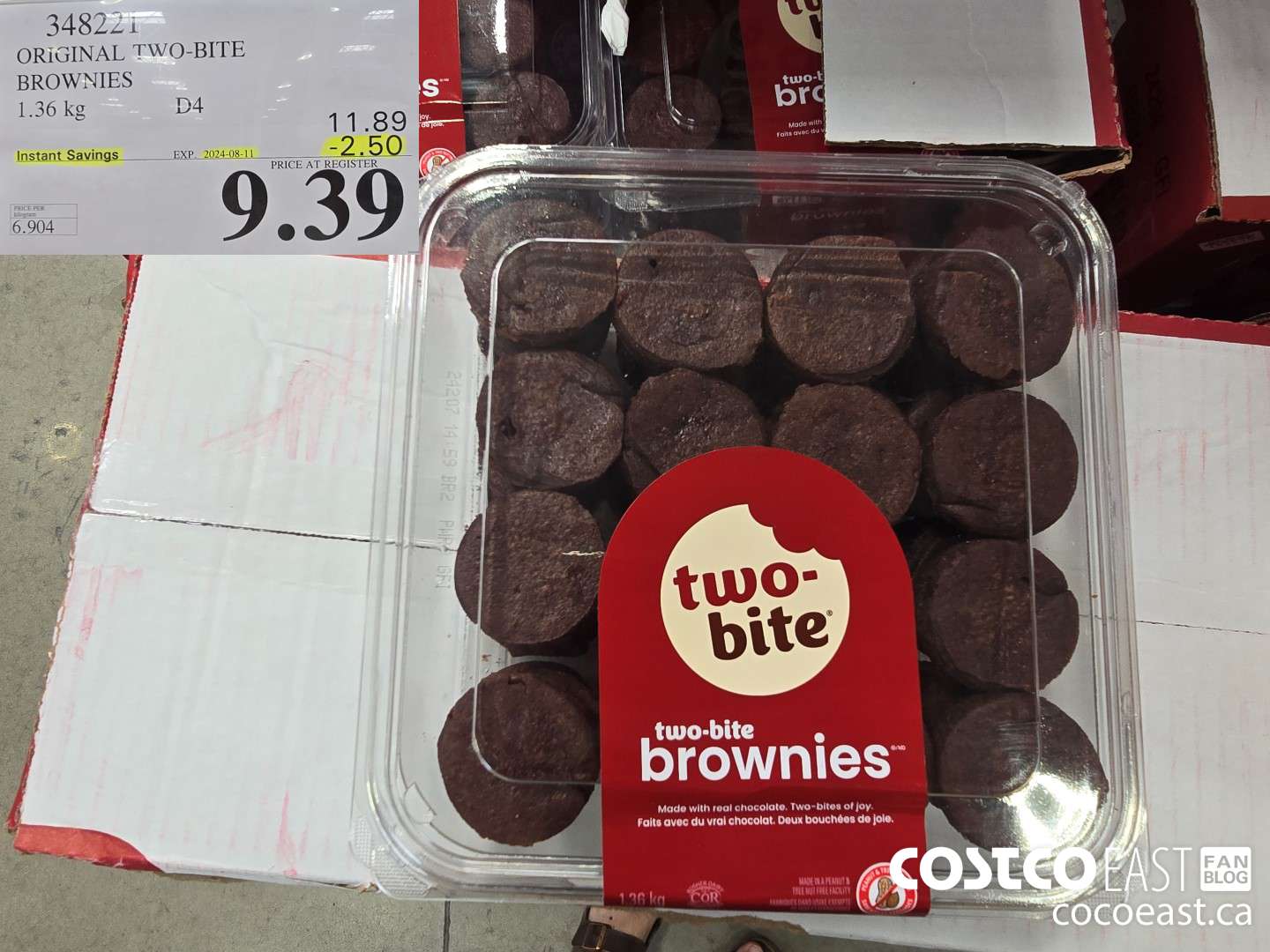 348221 ORIGINAL TWO-BITE BROWNIES 1.36 kg ($2.50 INSTANT SAVINGS EXPIRES ON 2024-08-11) $9.39