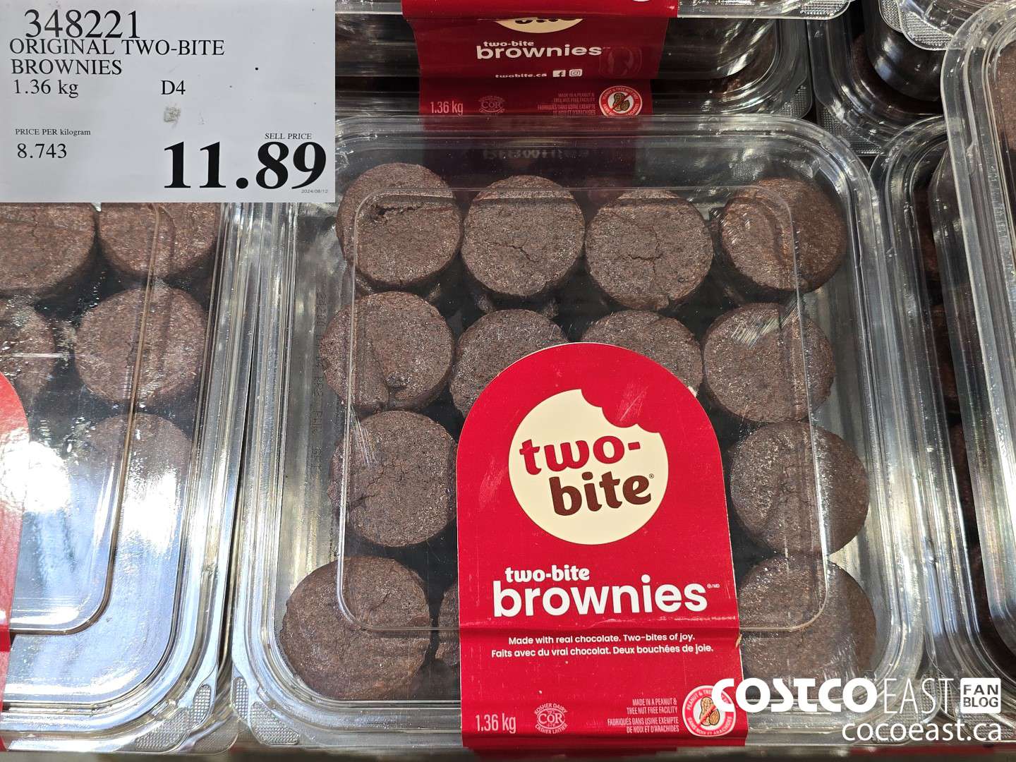 348221 ORIGINAL TWO-BITE BROWNIES 1.36 kg $11.89