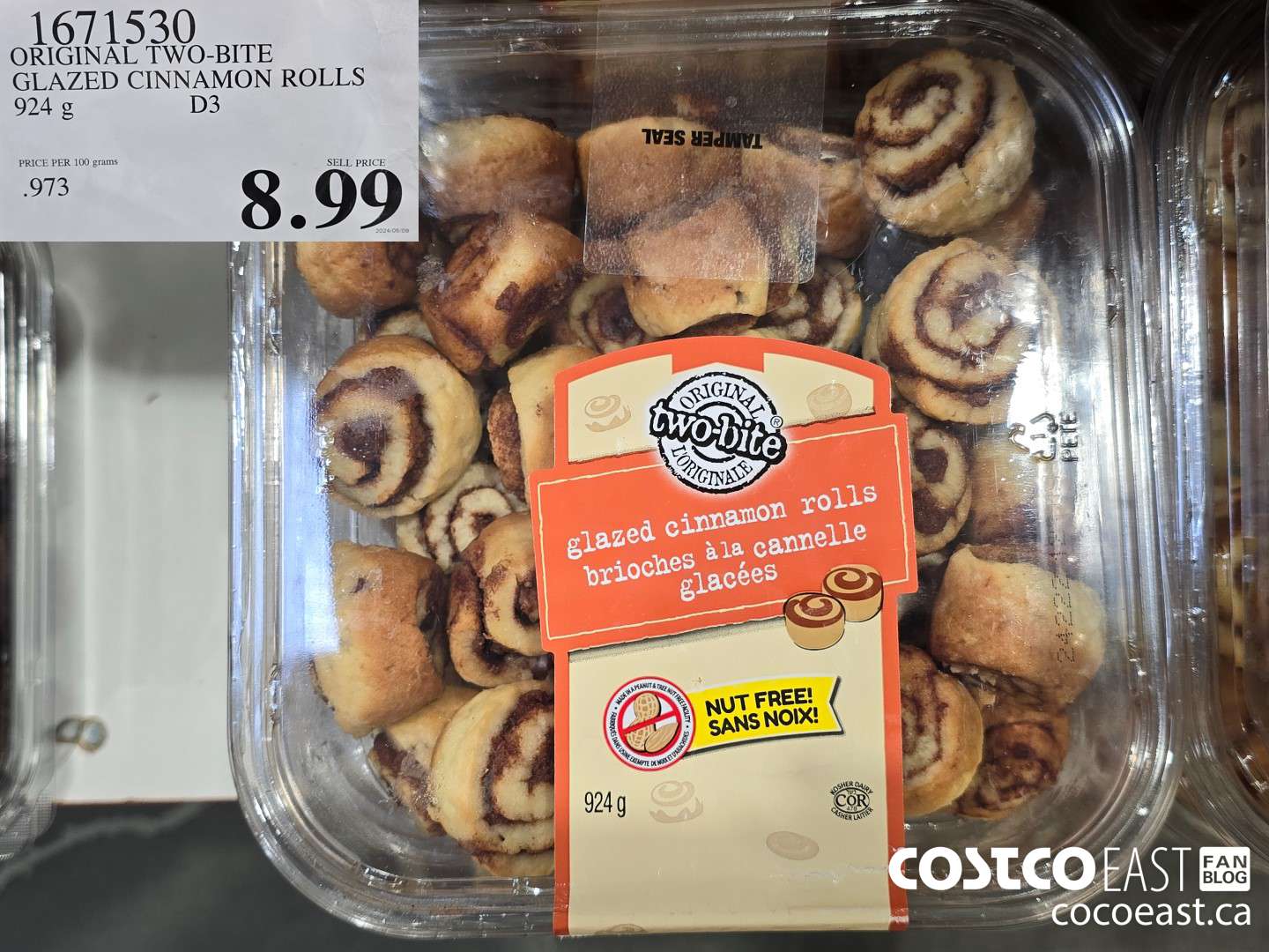 1671530 ORIGINAL TWO-BITE GLAZED CINNAMON ROLLS 924 g $8.99