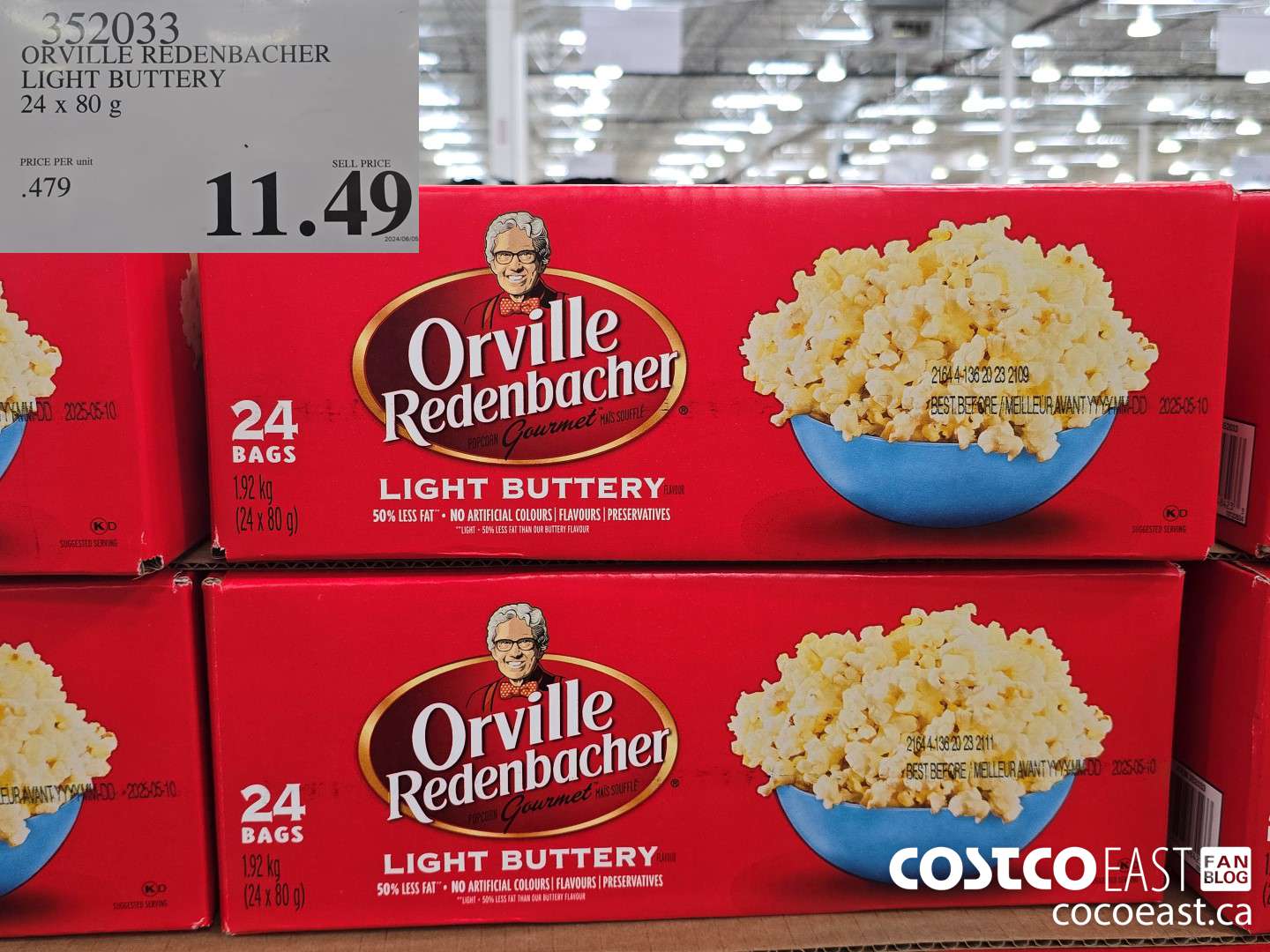 352033 ORVILLE REDENBACHER LIGHT BUTTERY 24 x 80g $11.49