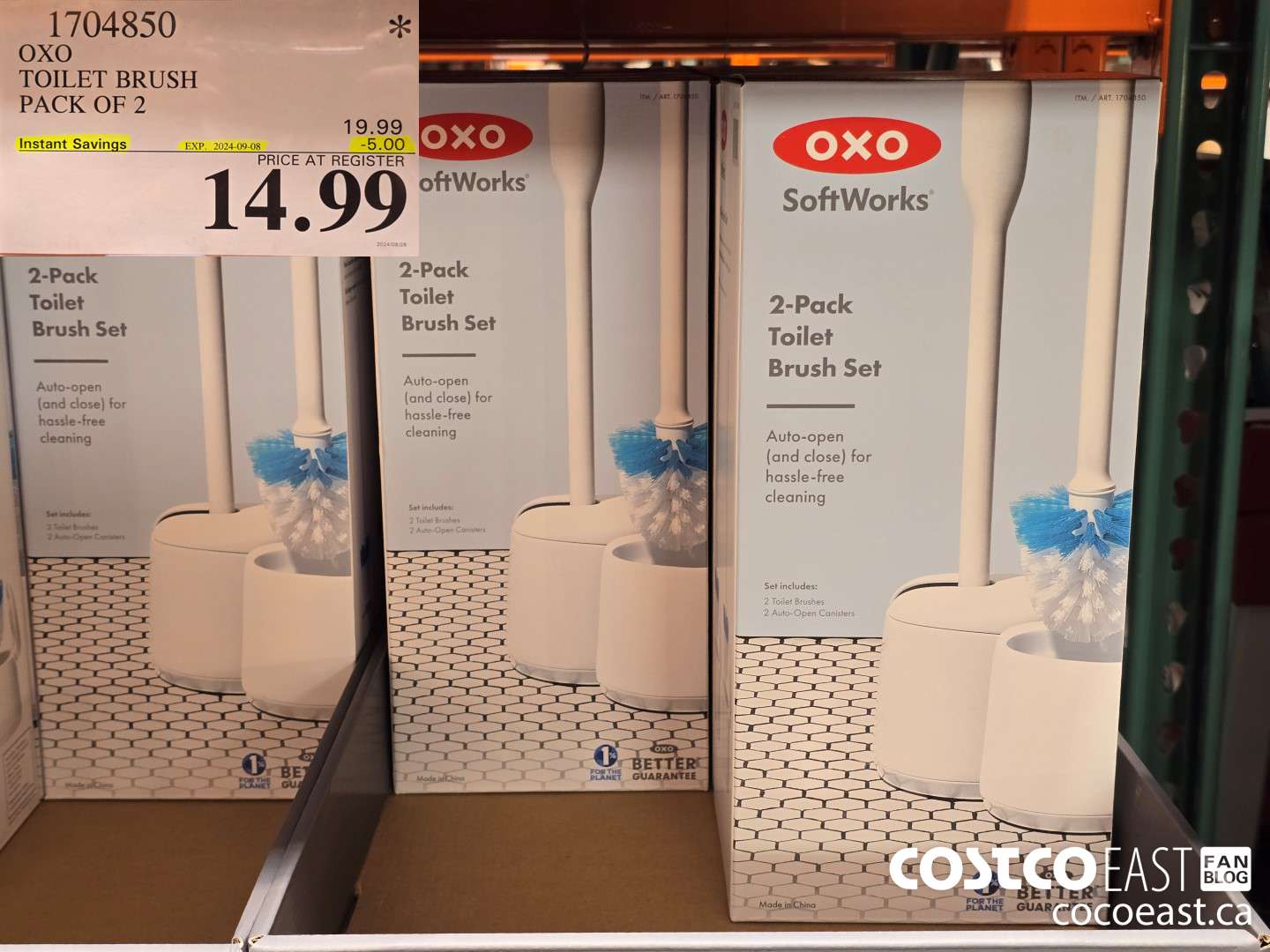 1704850 OXO TOILET BRUSH PACK OF 2 ($5.00 INSTANT SAVINGS EXPIRES ON 2024-09-08) $14.99