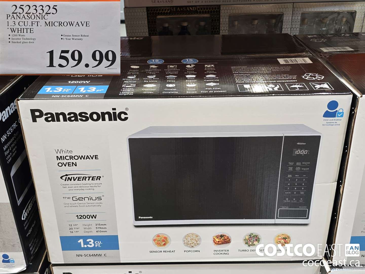 2523325 PANASONIC 1.3 CU.FT. MICROWAVE WHITE $159.99