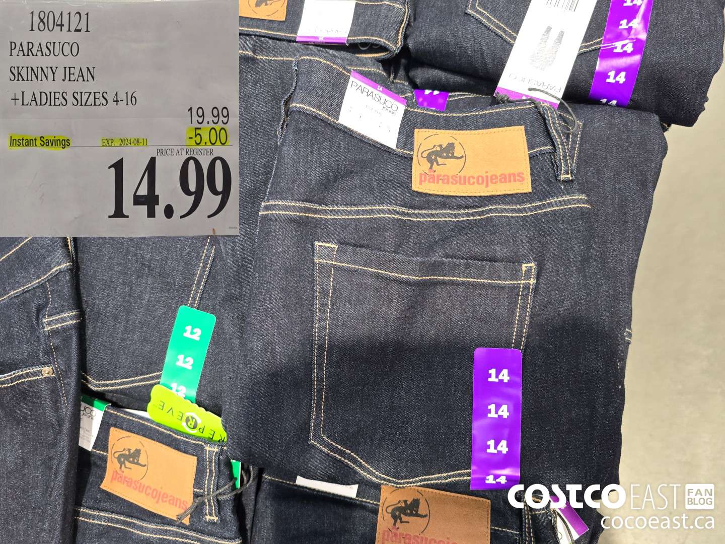 1804121 PARASUCO SKINNY JEAN +LADIES SIZES 4-16 ($5.00 INSTANT SAVINGS EXPIRES ON 2024-08-11) $14.99