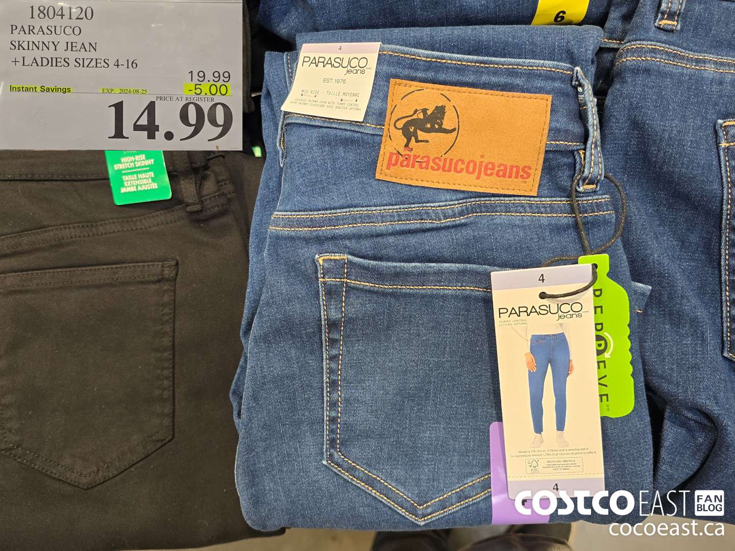 1804120 PARASUCO SKINNY JEAN +LADIES SIZES 4-16 ($5.00 INSTANT SAVINGS EXPIRES ON 2024-08-25) $14.99
