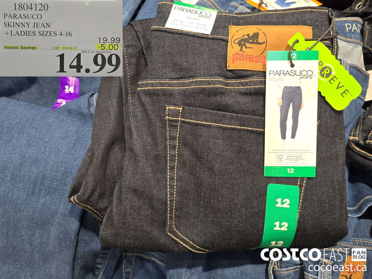 1804120 PARASUCO SKINNY JEAN +LADIES SIZES 4-16 ($5.00 INSTANT SAVINGS EXPIRES ON 2024-08-25) $14.99