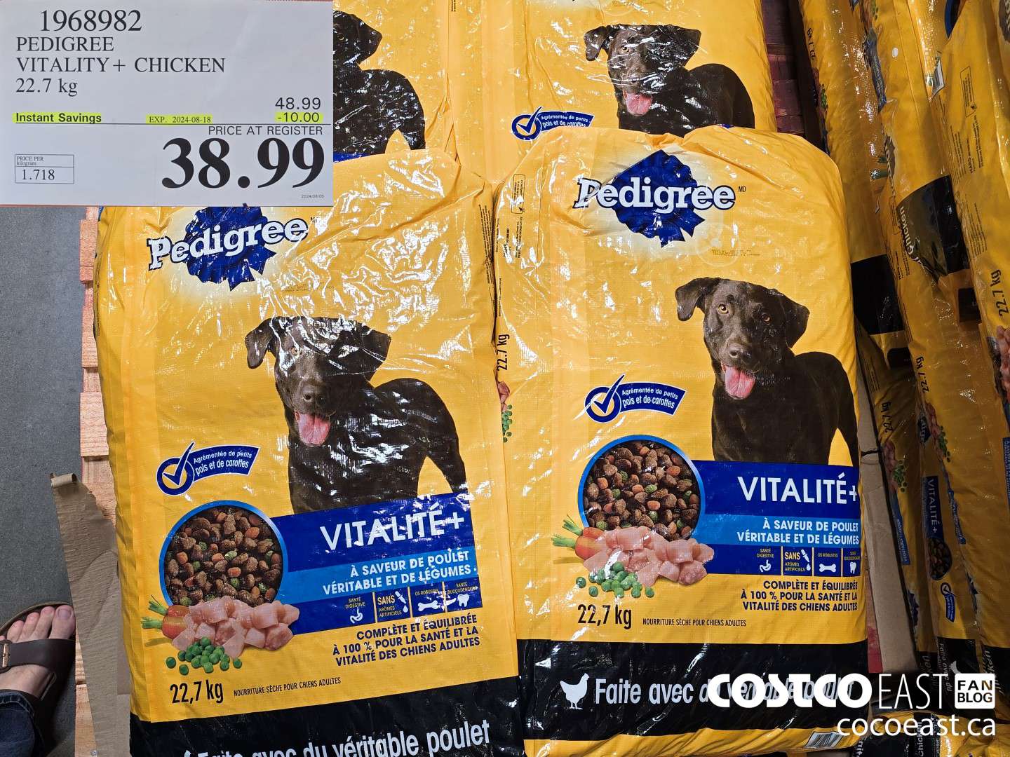 1968982 PEDIGREE VITALITY REAL CHICKEN DOG FOOD 22.7 kg ($10.00 INSTANT SAVINGS EXPIRES ON 2024-08-18) $38.99