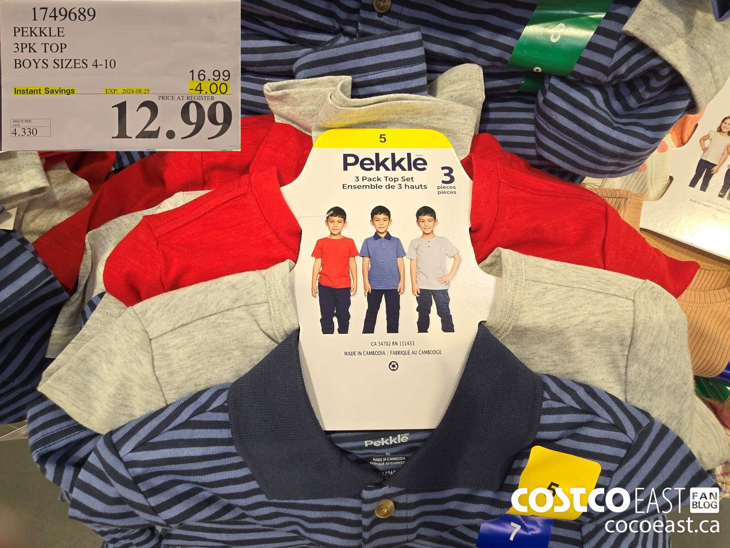 1749689 PEKKLE 3PK TOP BOYS SIZES 4-10 ($4.00 INSTANT SAVINGS EXPIRES ON 2024-08-25) $12.99