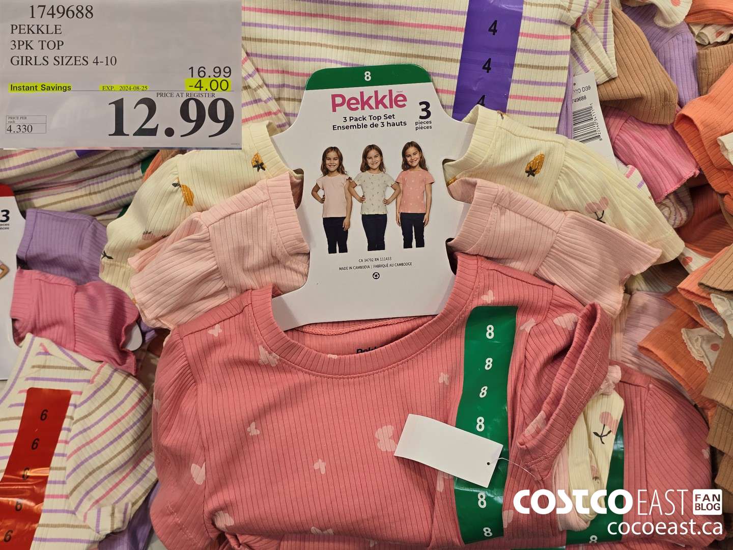 1749688 PEKKLE 3PK TOP GIRLS SIZES 4-10 ($4.00 INSTANT SAVINGS EXPIRES ON 2024-08-25) $12.99