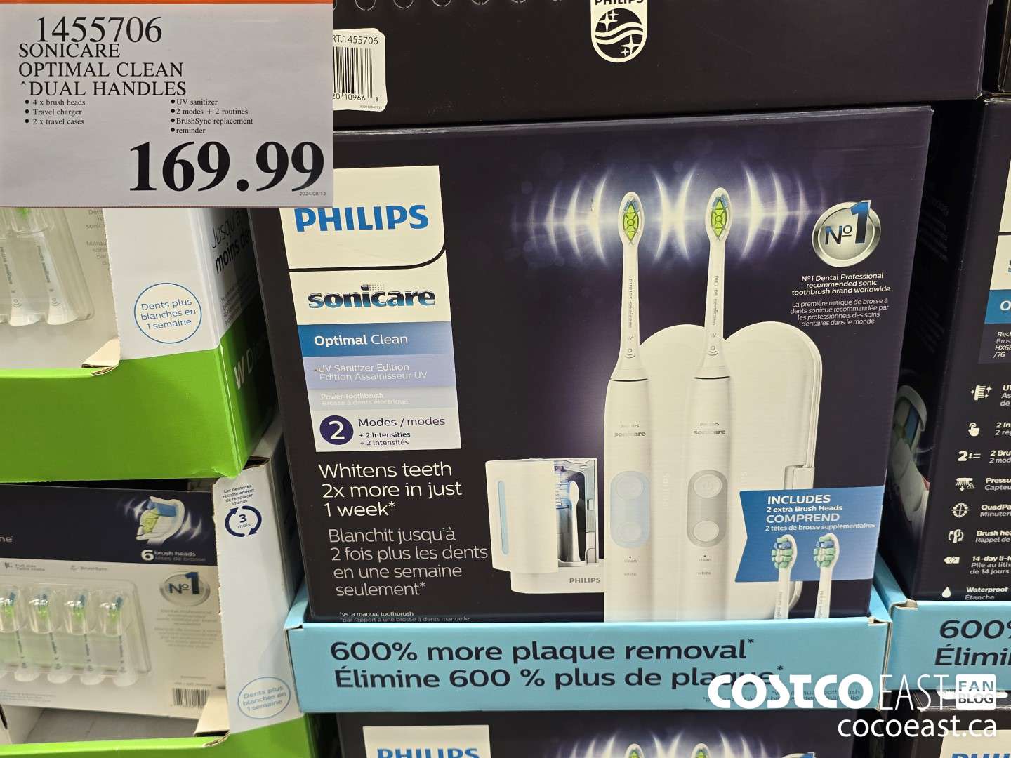 1455706 PHILIPS/SONICARE OPTIMAL CLEAN DUAL HANDLES $169.99