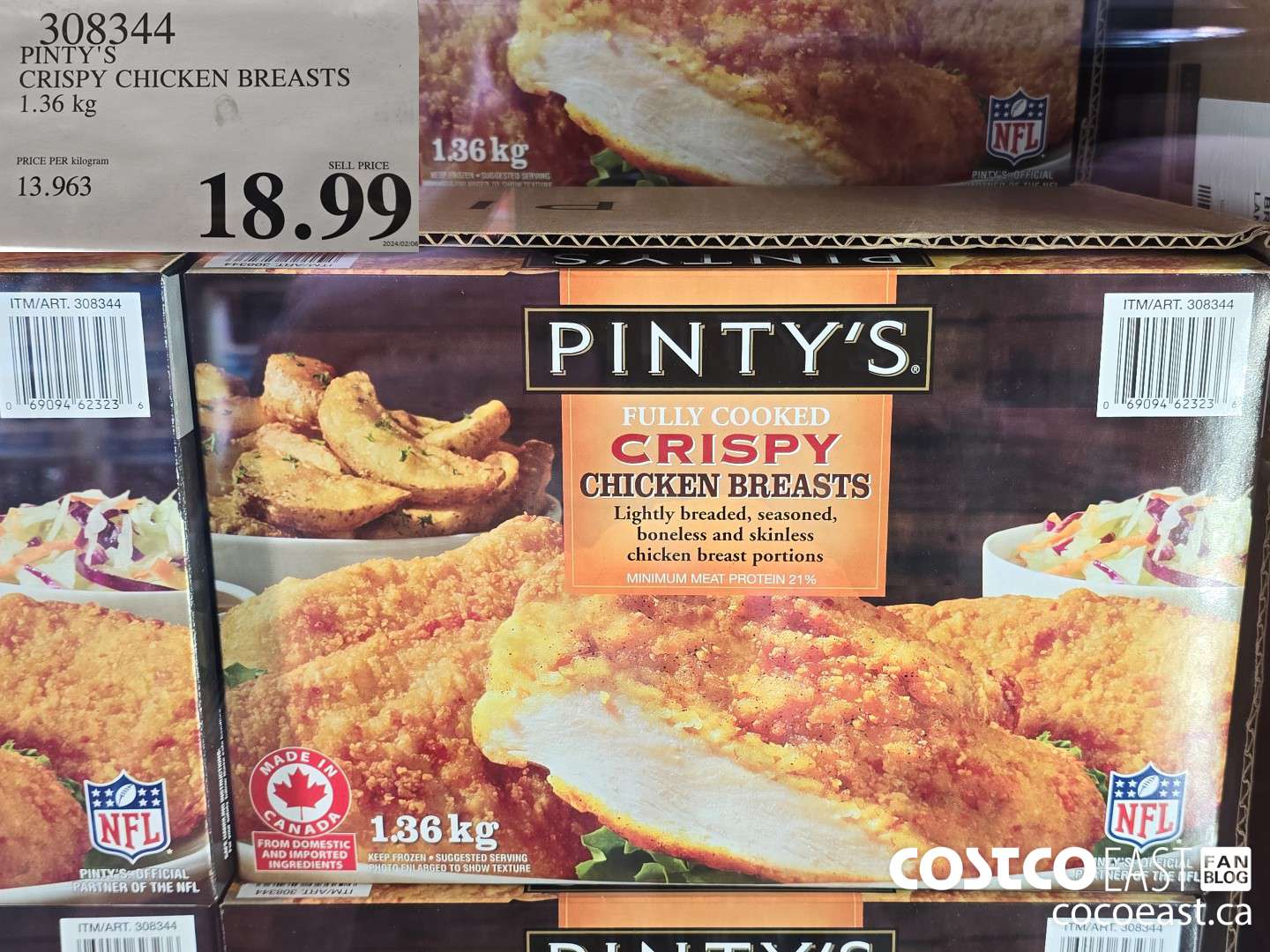 308344 PINTY'S CRISPY CHICKEN BREASTS 1.36 KG $18.99