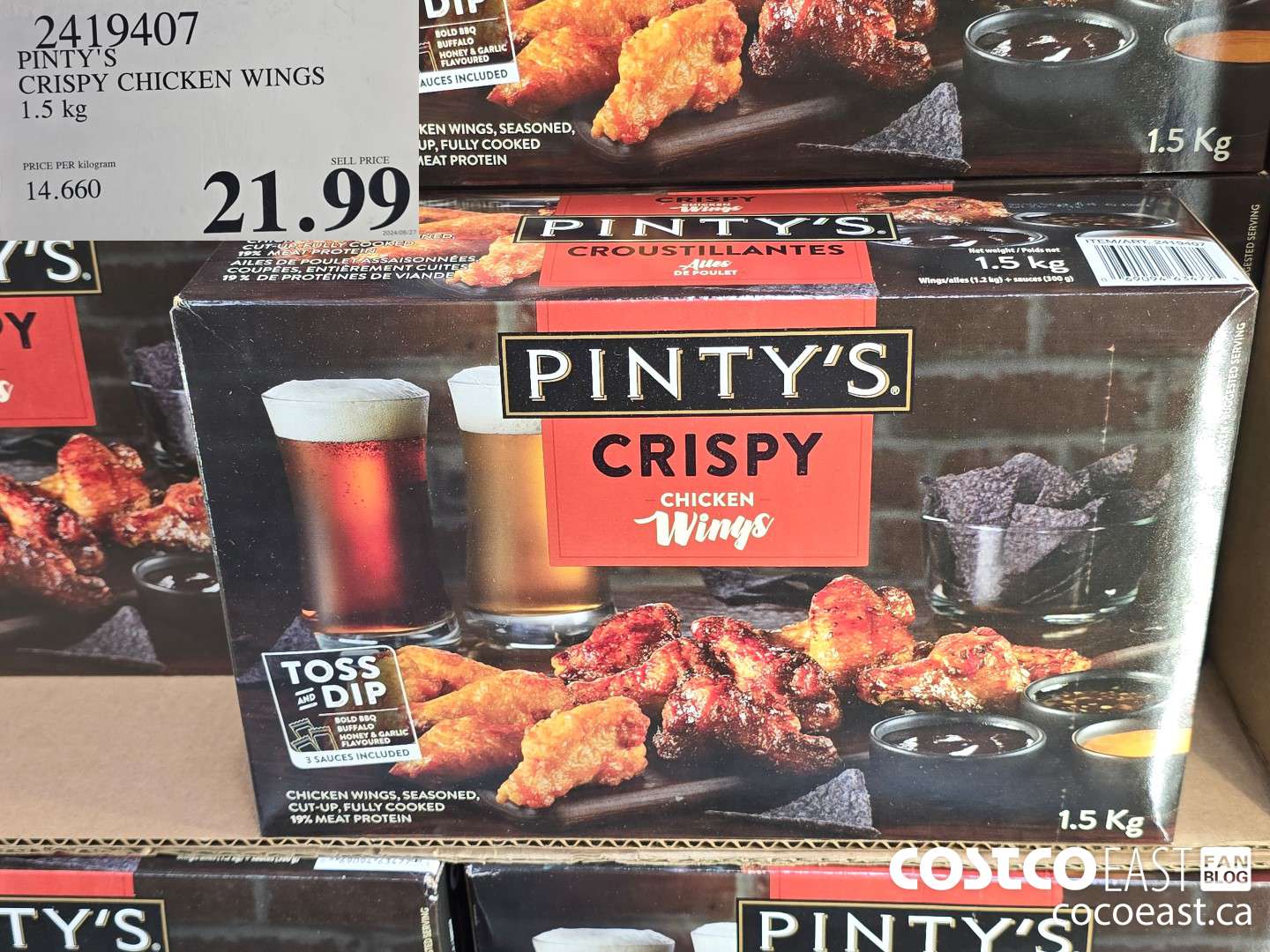 2419407 PINTY'S CRISPY CHICKEN WINGS 1.5 kg $21.99