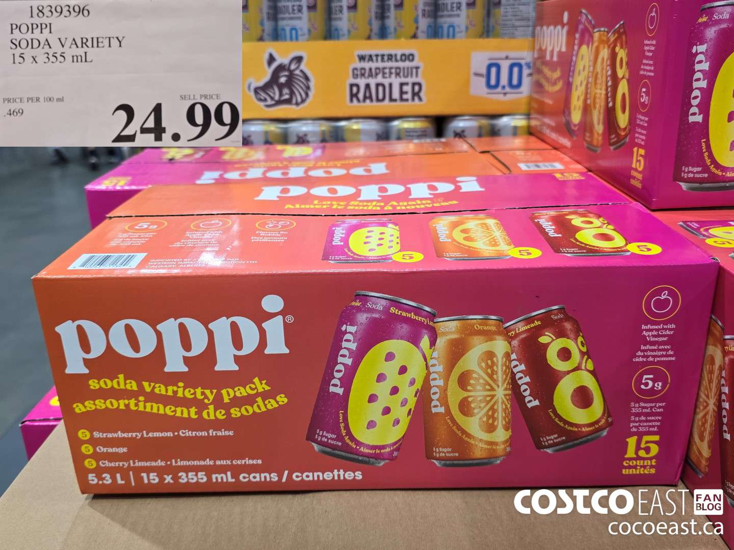 1839396 POPPI SODA VARIETY 15 x 355 mL $24.99