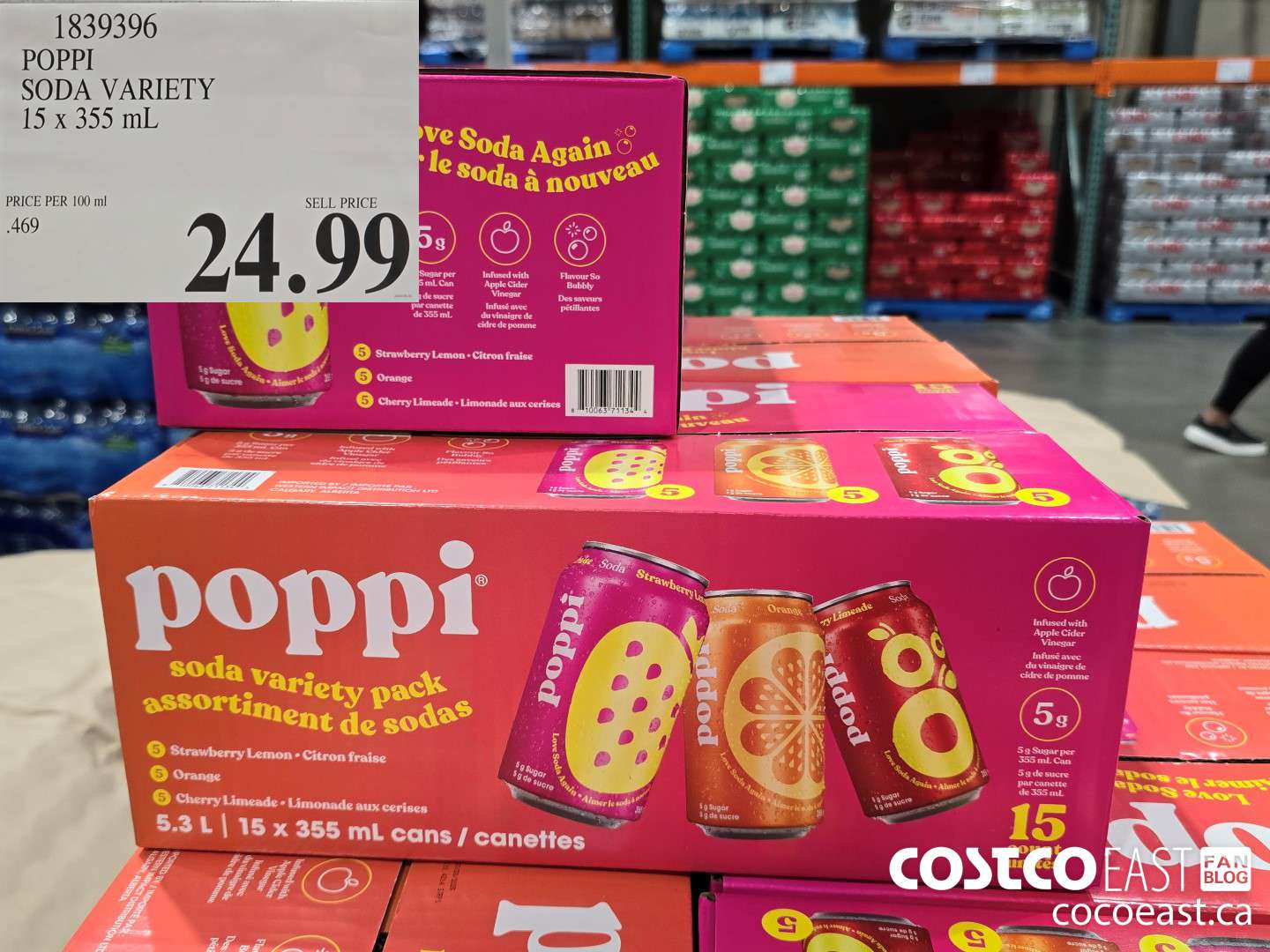 1839396 POPPI SODA VARIETY 15 x 355 mL $24.99