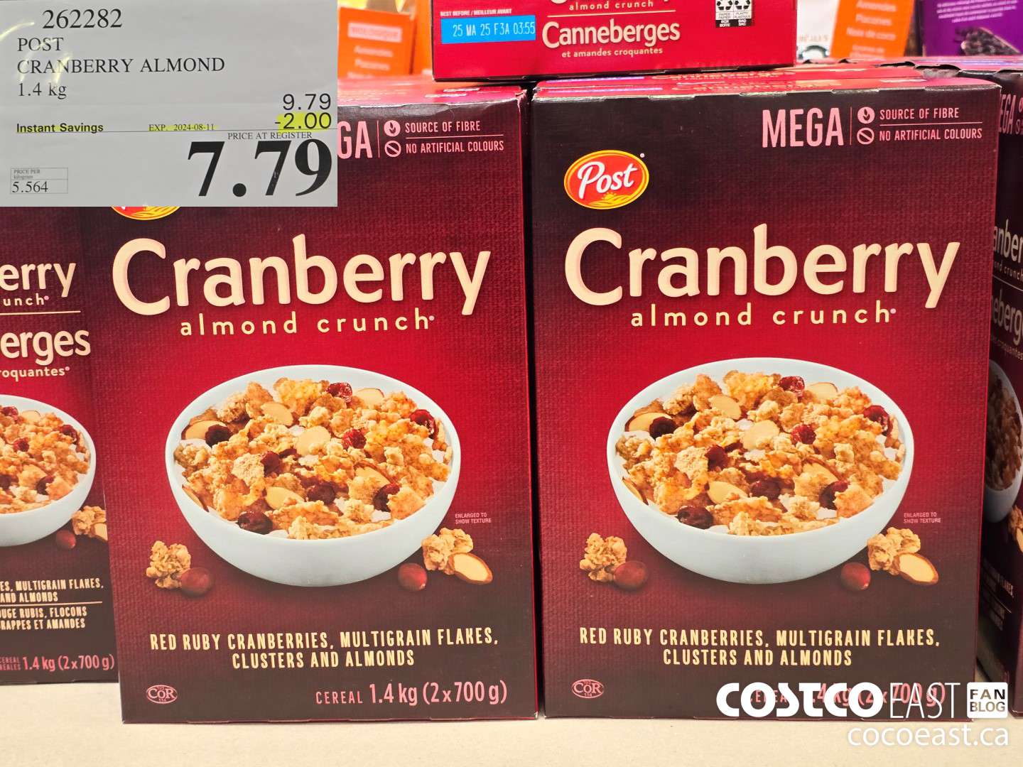 262282 POST CRANBERRY ALMOND 1.4 KG ($2.00 INSTANT SAVINGS EXPIRES ON 2024-08-11) $7.79