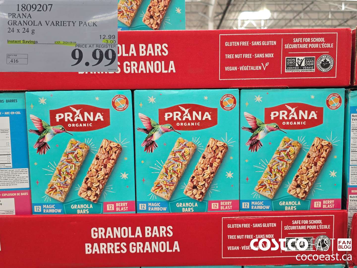 1809207 PRANA GRANOLA VARIETY PACK 24 x 24 G ($3.00 INSTANT SAVINGS EXPIRES ON 2024-08-04) $9.99