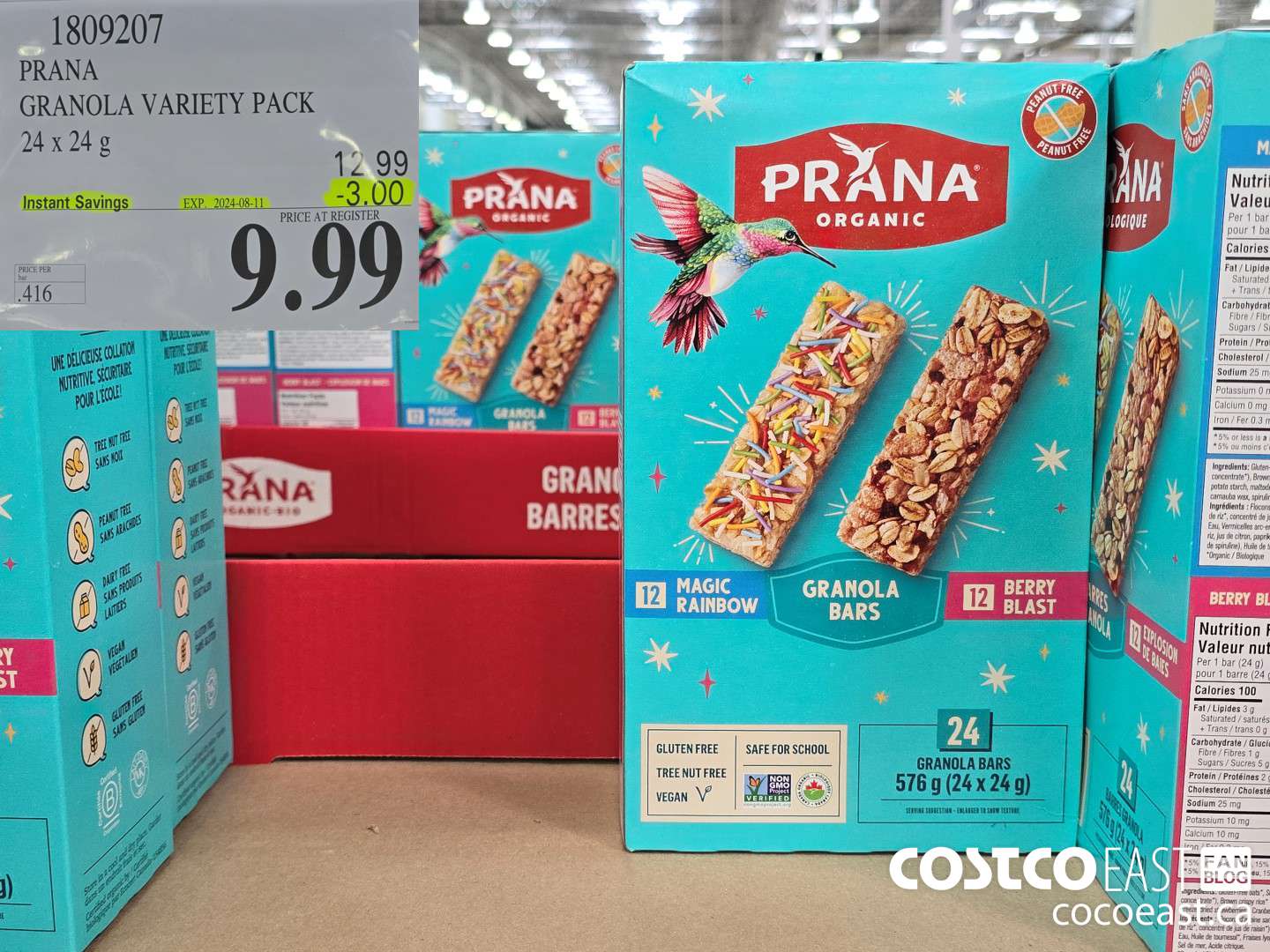 1809207 PRANA GRANOLA VARIETY PACK 24 x 24 G ($3.00 INSTANT SAVINGS EXPIRES ON 2024-08-11) $9.99