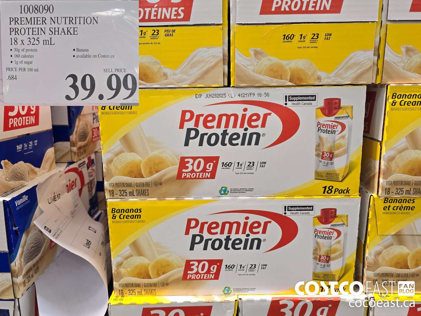 1008090 PREMIER NUTRITION PROTEIN SHAKE 18 x 325 mL $39.99