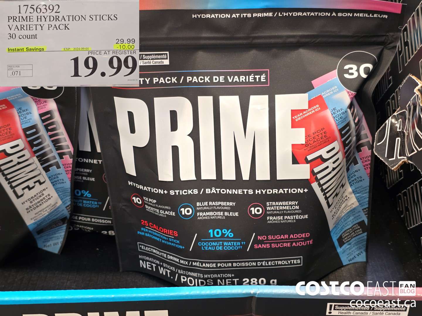 1756392 PRIME HYDRATION STICKS VARIETY PACK 30 count ($10.00 INSTANT SAVINGS EXPIRES ON 2024-09-01) $19.99