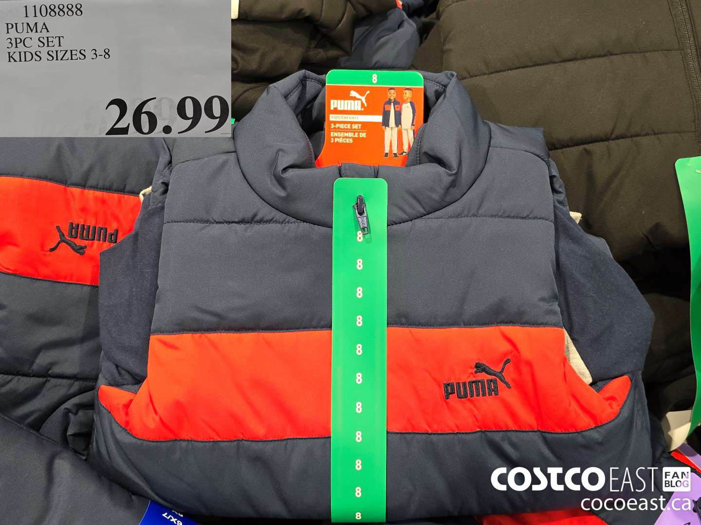 1108888 PUMA 3PC SEIT KIDS SIZES 3-8 $26.99