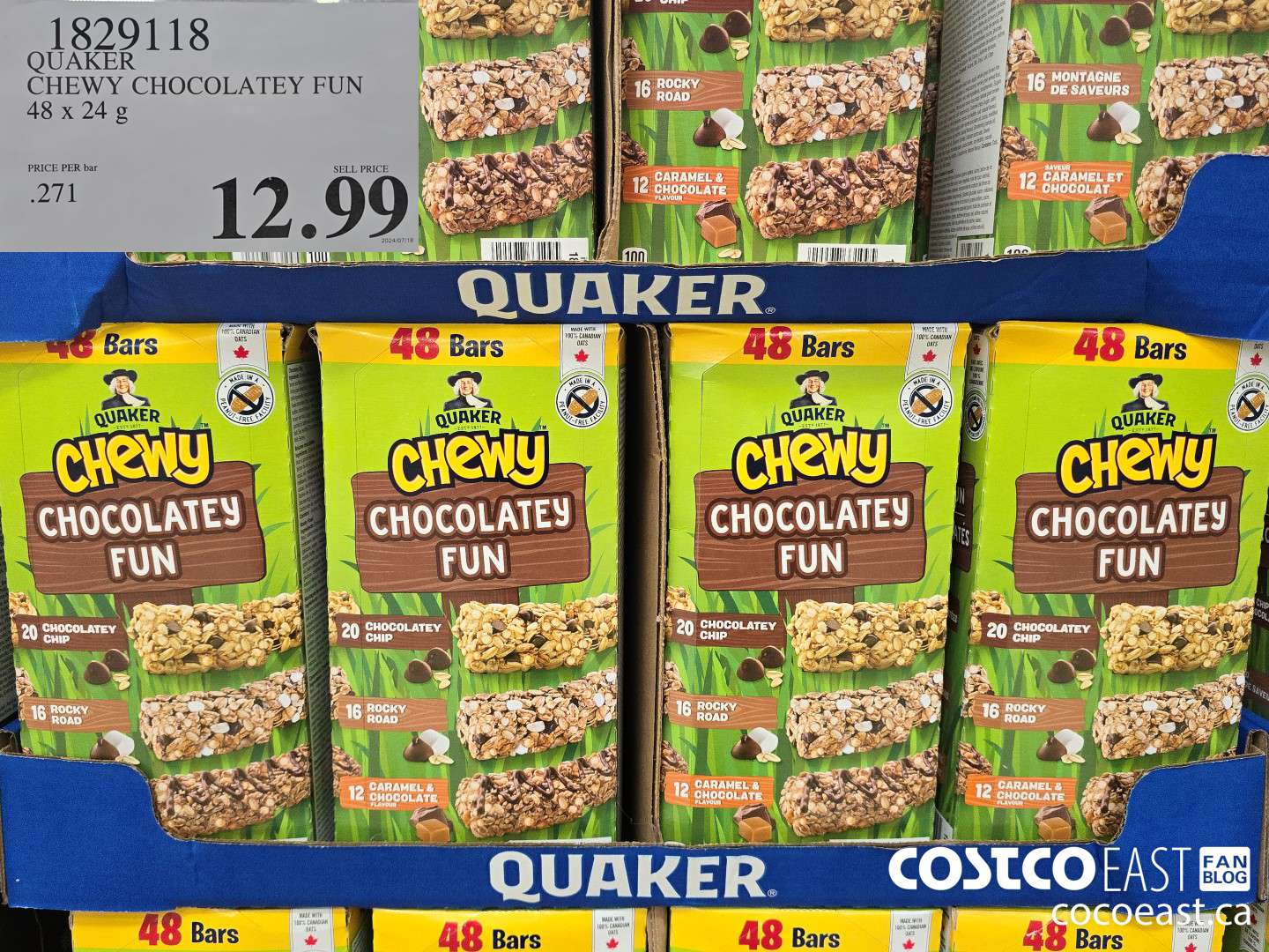 1829118 QUAKER CHEWY CHOCOLATEY FUN 48x 24 g $12.99