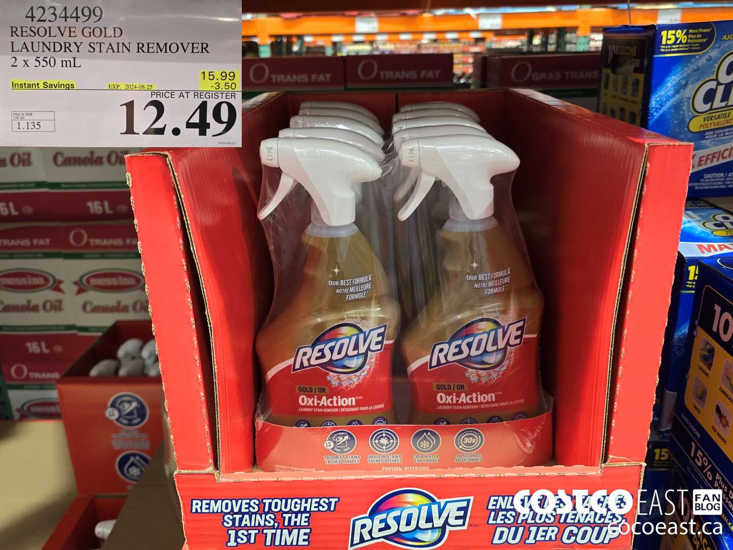 4234499 RESOLVE GOLD LAUNDRY STAIN REMOVER 2 x 550 mL ($3.50 INSTANT SAVINGS EXPIRES ON 2024-08-25) $12.49