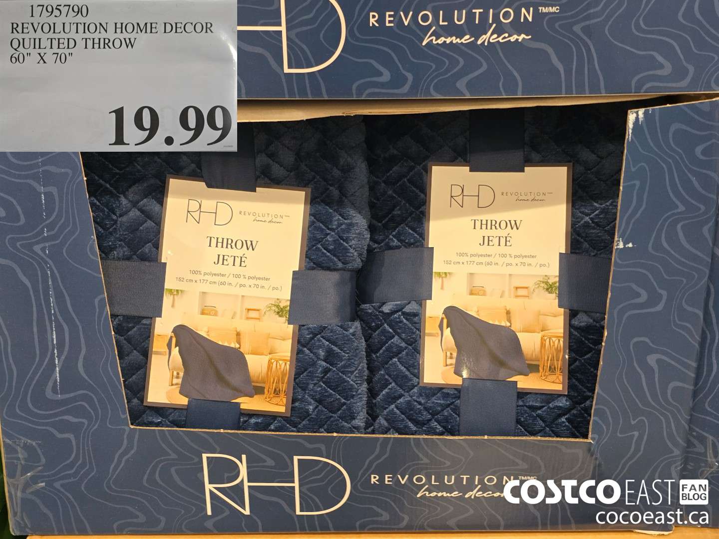 1795790 REVOLUTION HOME DECOR QUILTED THROW 60